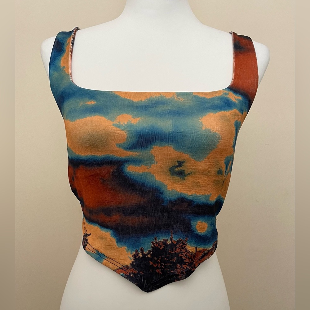MOTEL ROCKS - sunset colored going out top - size medium